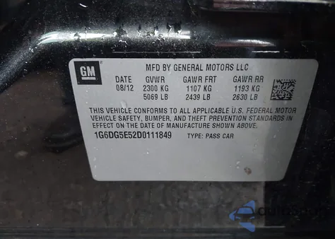 2013 Cadillac Cts Luxury из США, поврежденный, VIN 1G6DG5E52D0111849